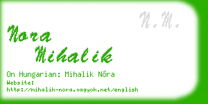 nora mihalik business card