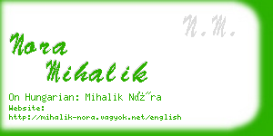 nora mihalik business card